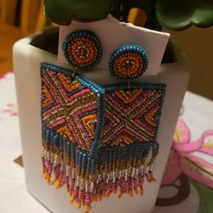 HANDMADE Multicolor Beaded Earrings